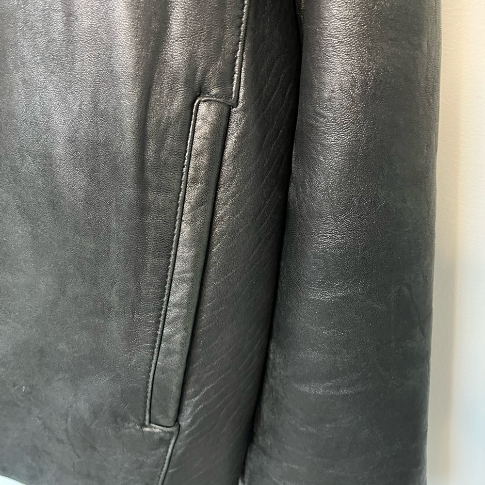Kenneth Cole Reaction Classic Men's Black Leather Jacket Size L - Picture 2 of 12